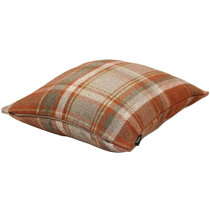 Orange plaid clearance throw pillow